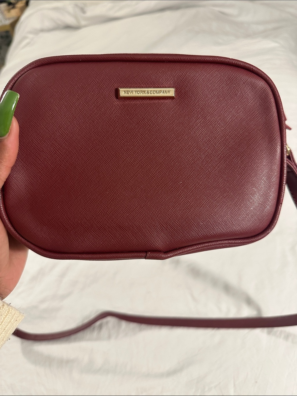 New York & Company Wine Red Crossbody Bag